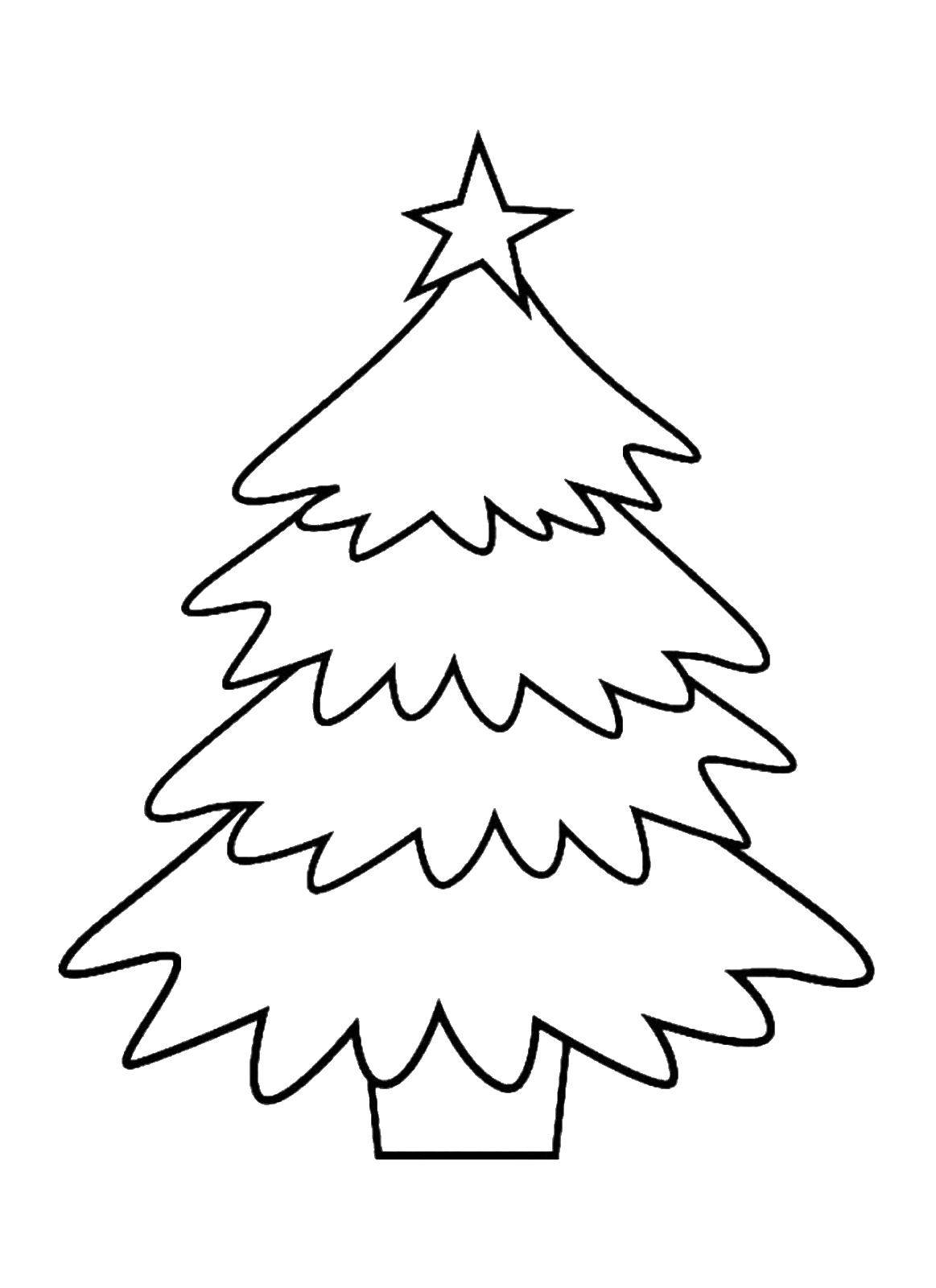 Coloring Tree with star. Category coloring Christmas tree. Tags:  tree.