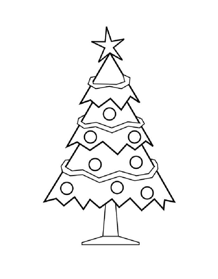 Coloring Artificial tree. Category coloring Christmas tree. Tags:  New Year, tree, gifts, toys.