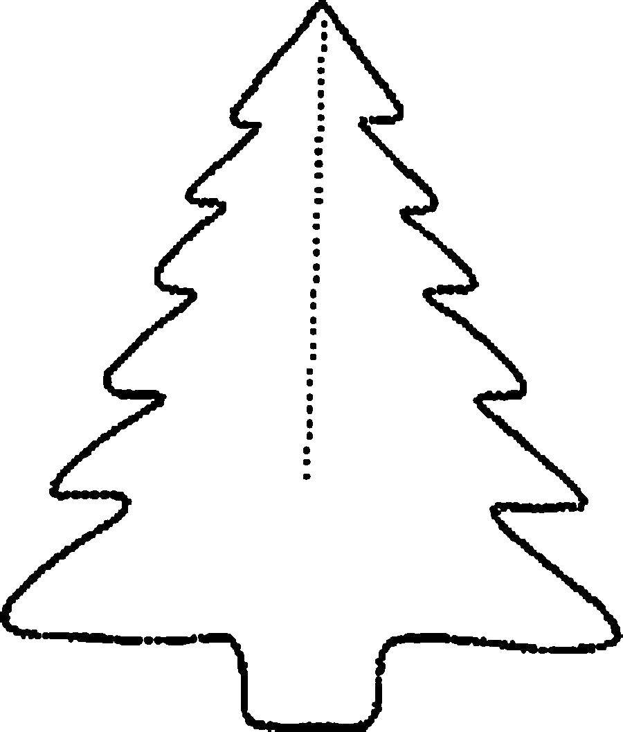 Название: Раскраска Контур для елки вырезать елку. Категория: раскраски елки. Теги: елка.