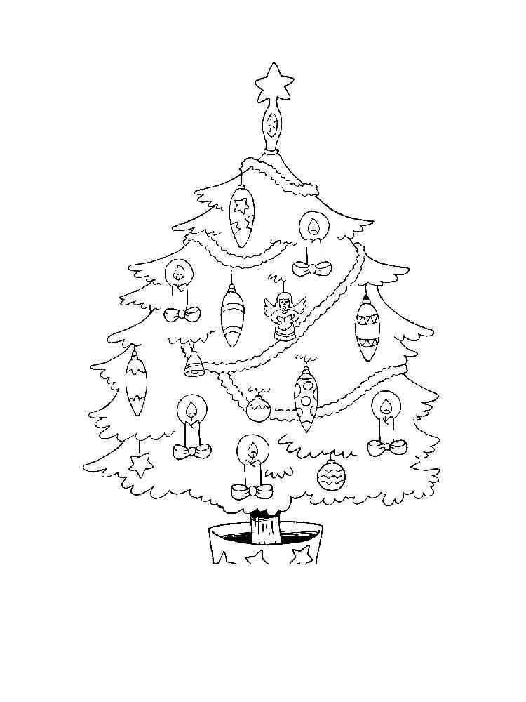 Coloring Christmas tree. Category coloring Christmas tree. Tags:  Christmas, Christmas toy, Christmas tree, gifts.