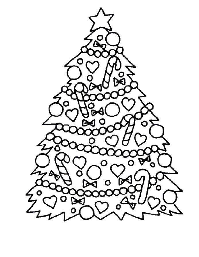 Название: Раскраска Ёлка на рождество. Категория: раскраски елки. Теги: Ёлочка.