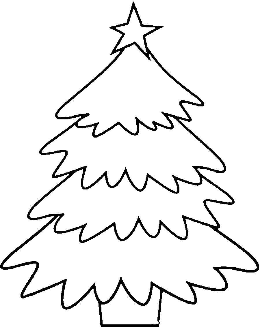 Coloring Christmas tree with a star on top. Category coloring Christmas tree. Tags:  New Year, tree, gifts, toys.