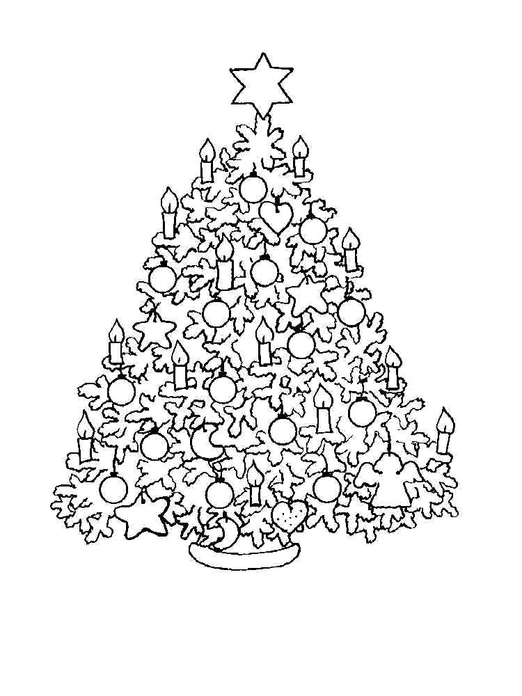 Название: Раскраска Чудесная зимняя ёлочка. Категория: раскраски елки. Теги: Новый Год, ёлка, подарки, игрушки.
