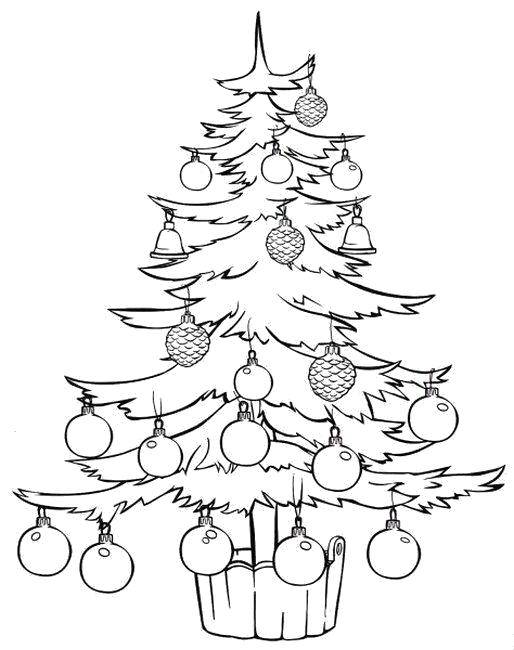 Coloring Bells and Christmas toys. Category coloring Christmas tree. Tags:  New Year, tree, gifts, toys.
