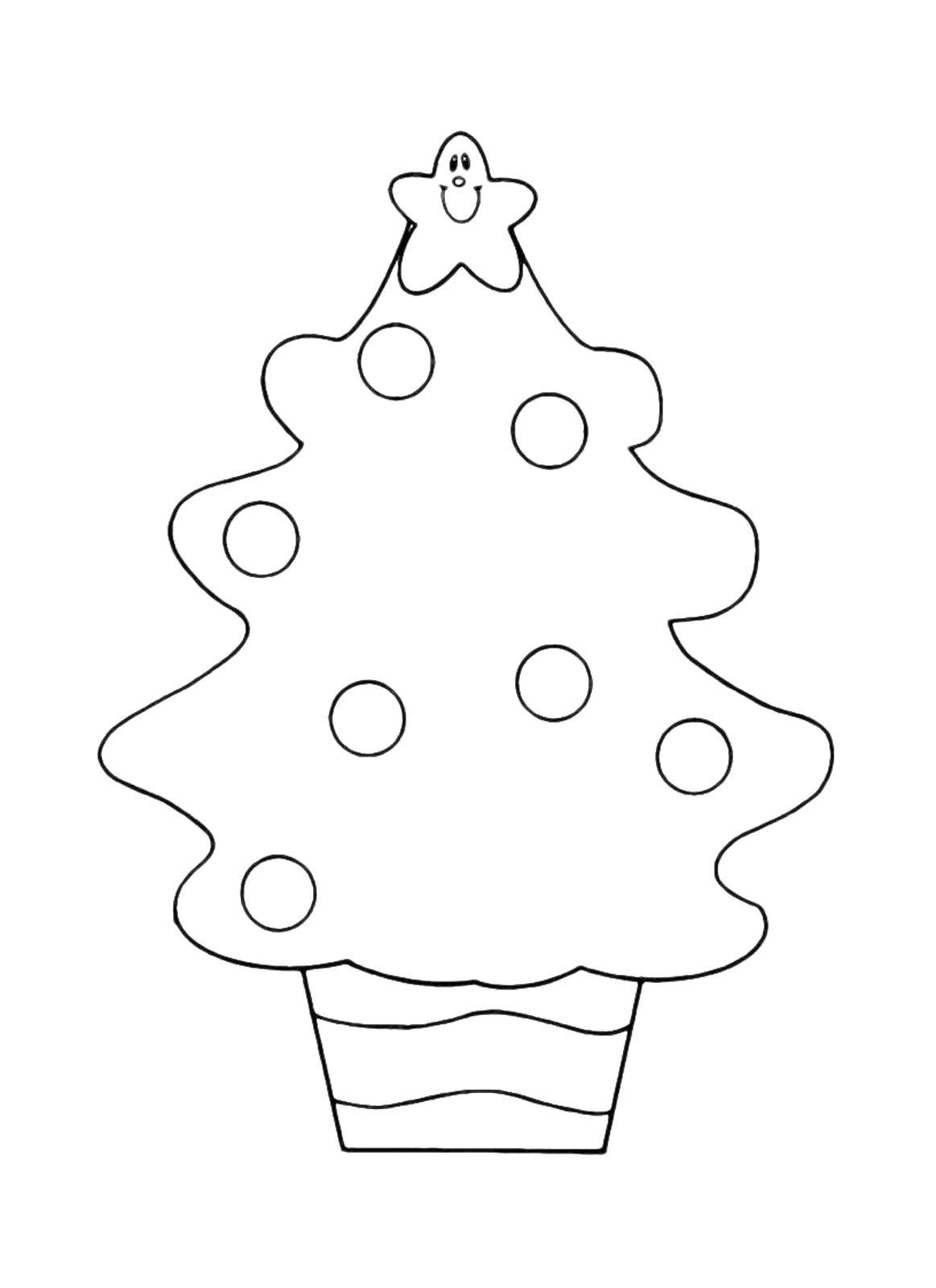 Coloring Sweetheart tree. Category little ones. Tags:  New Year, tree, gifts, toys.