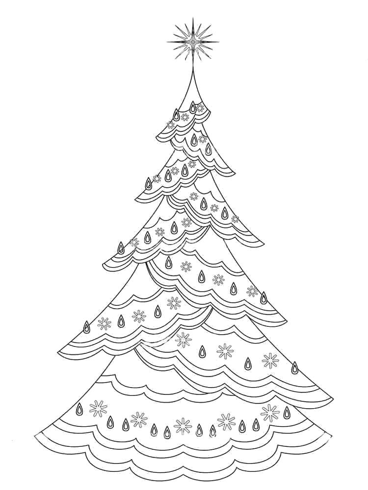 Coloring Unusual Christmas tree. Category coloring Christmas tree. Tags:  New Year, tree, gifts, toys.