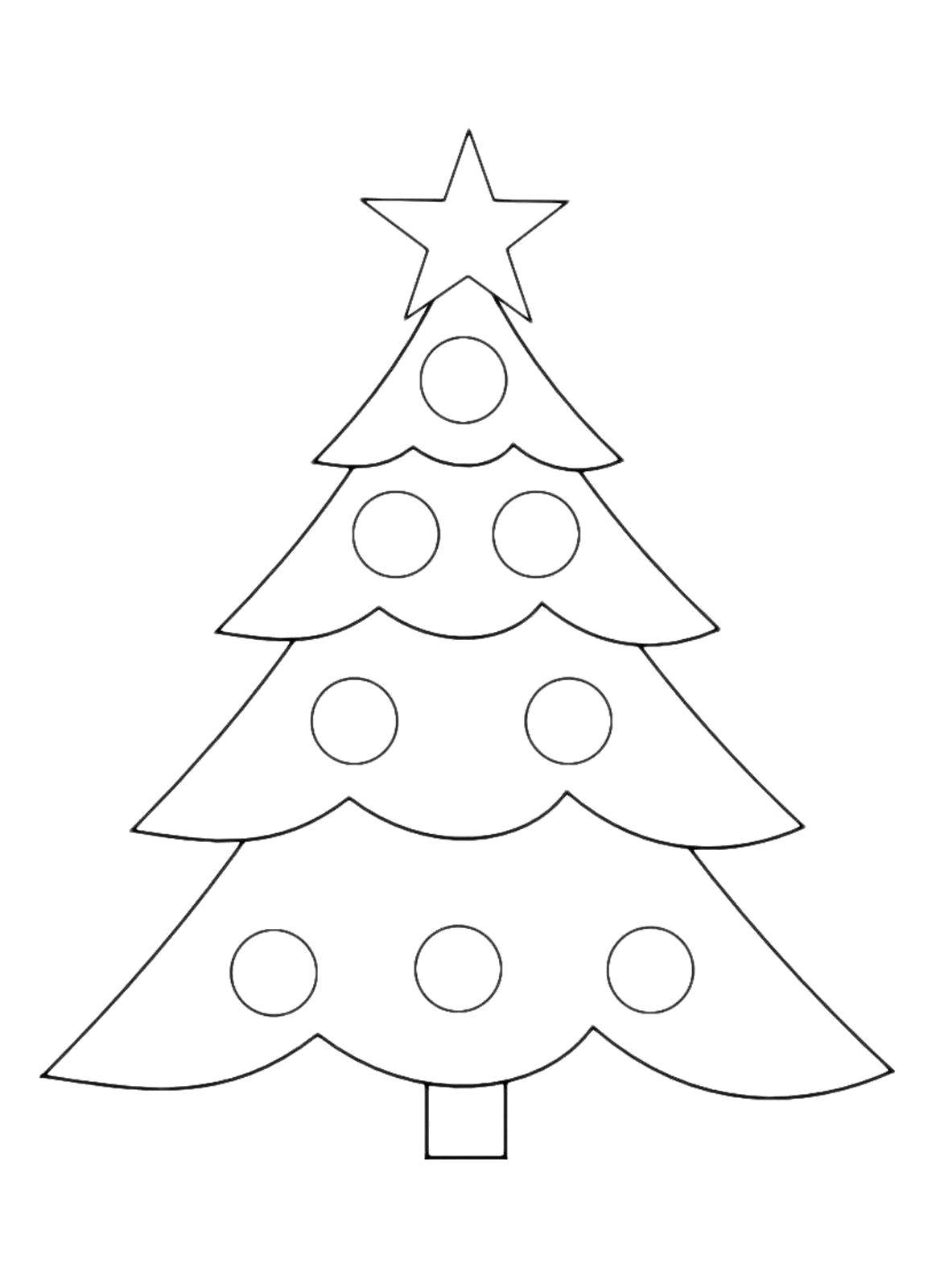 Coloring Christmas tree with toys. Category simple coloring. Tags:  New Year, tree, gifts, toys.