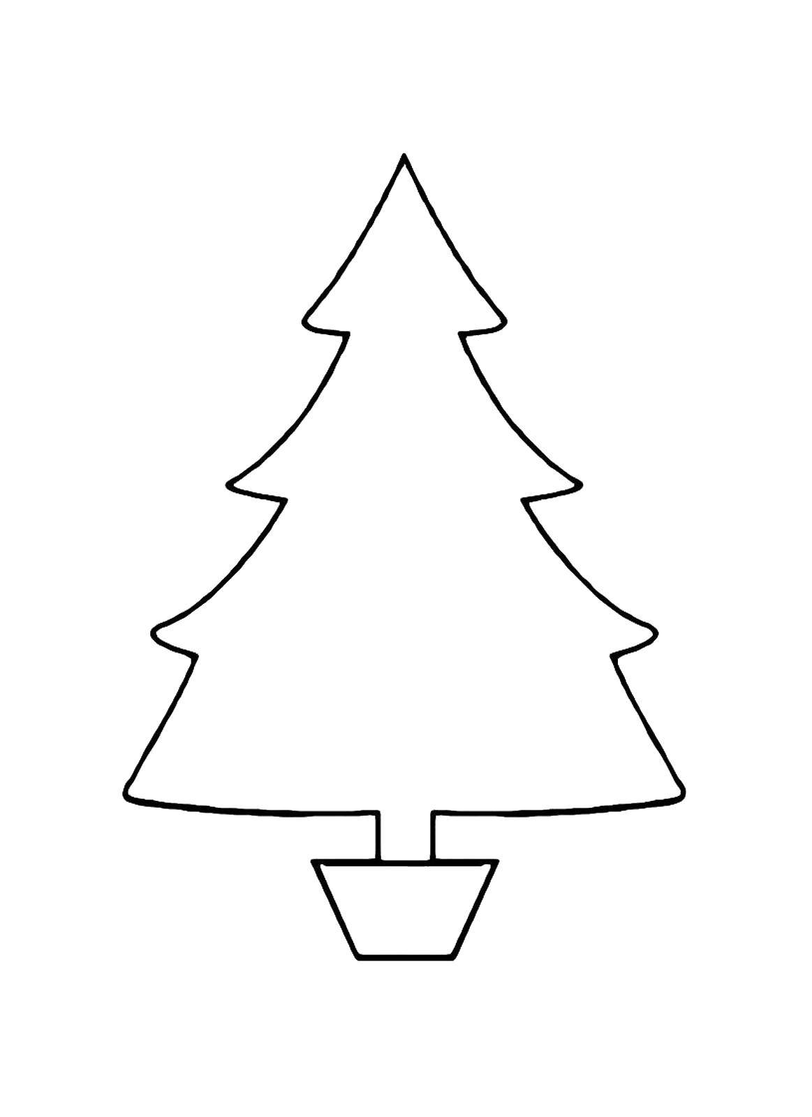 Coloring Herringbone in the new year. Category simple coloring. Tags:  New Year, tree, gifts, toys.
