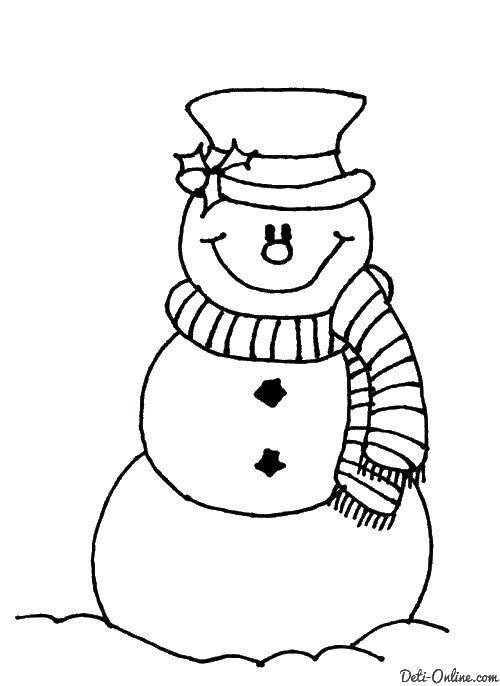Coloring Snowman and clover. Category coloring. Tags:  snowman , clover.