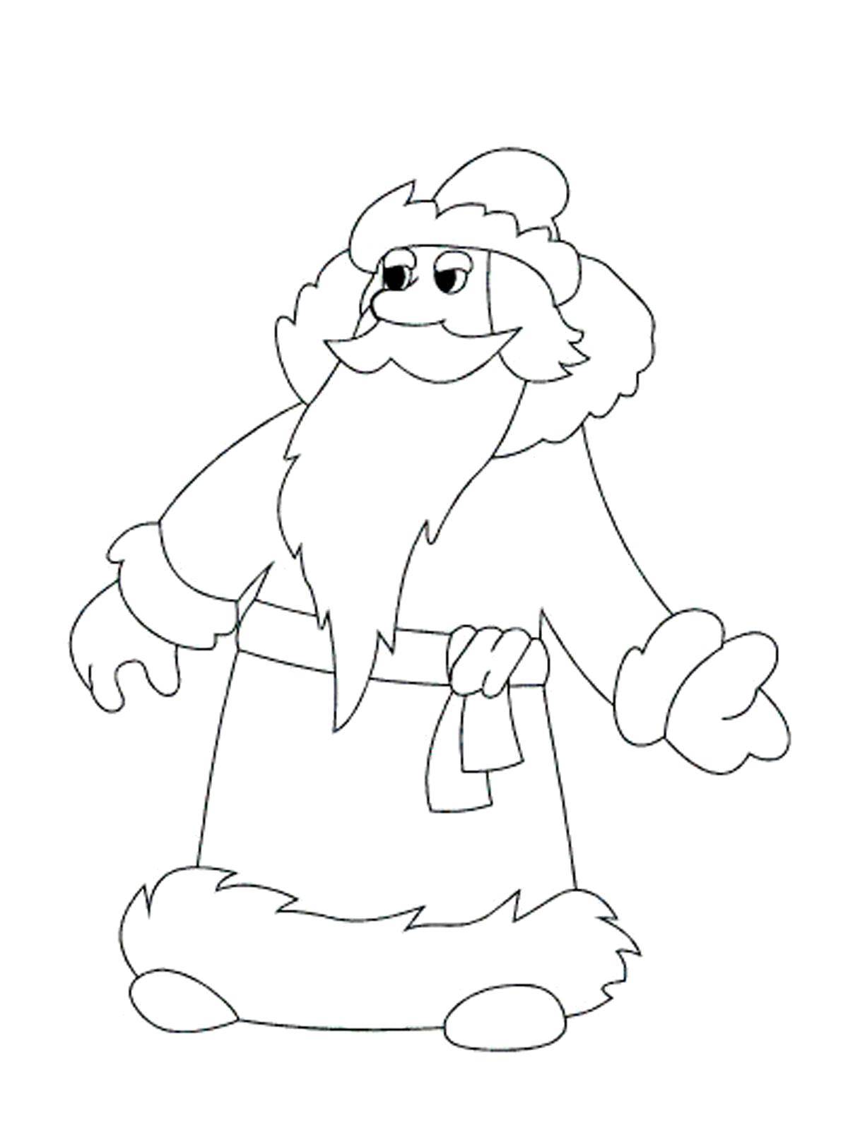 Coloring Santa Claus. Category simple coloring. Tags:  New Year, Santa Claus.