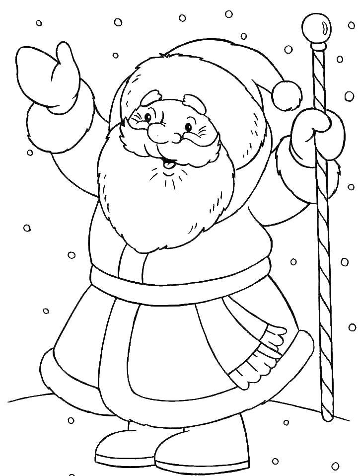 Coloring Santa Claus. Category Coloring pages for kids. Tags:  grandfather frost, the snow.