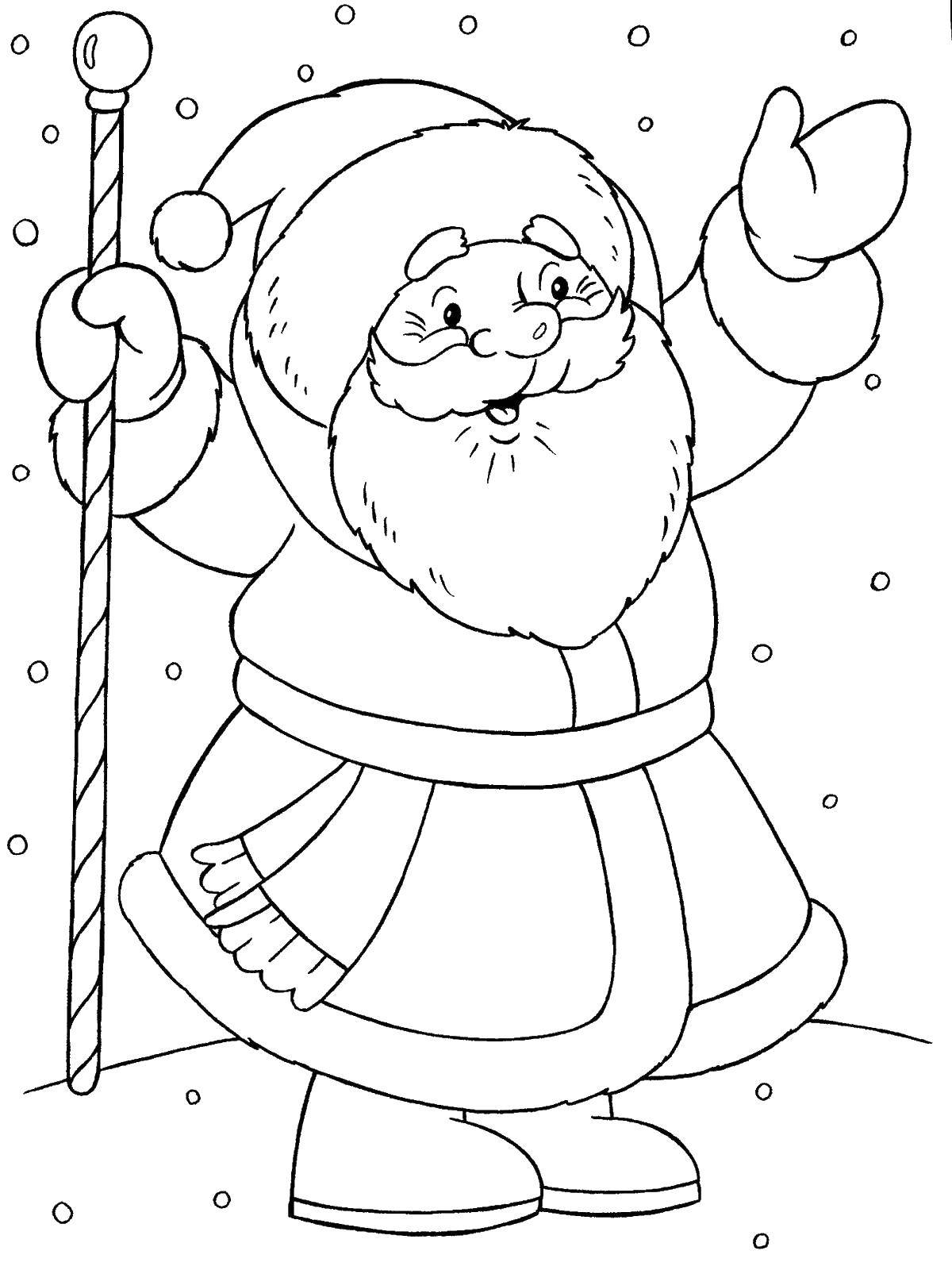 Coloring Santa Claus. Category Coloring pages for kids. Tags:  Santa Claus.