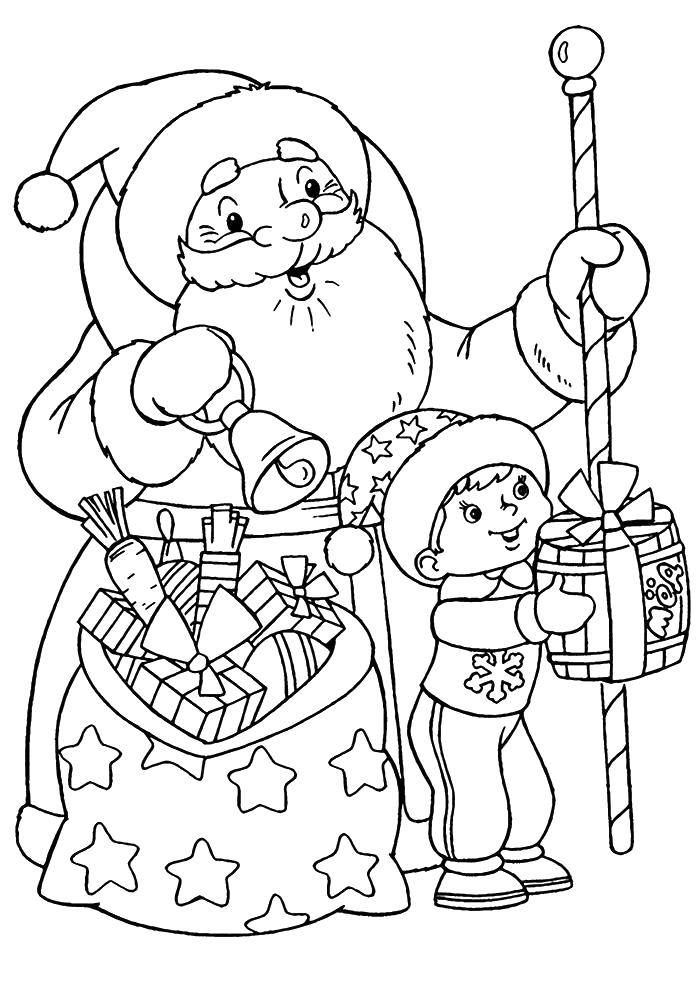 Coloring Christmas gifts. Category Santa Claus. Tags:  New Year, Santa Claus, Santa Claus, gifts.