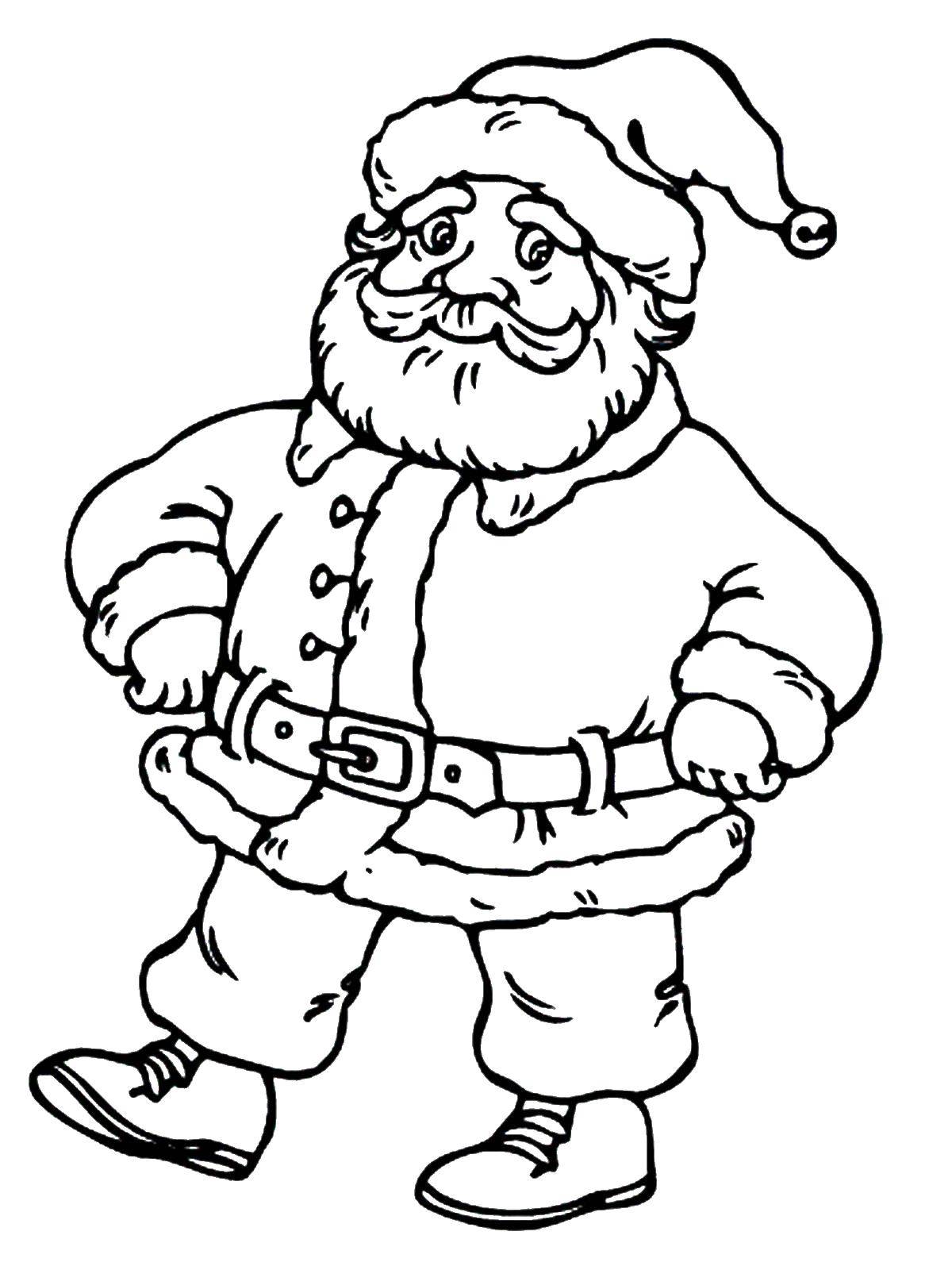 Название: Раскраска Санта клаус. Категория: дед мороз. Теги: Новый Год, Дед Мороз, Санта Клаус, подарки.