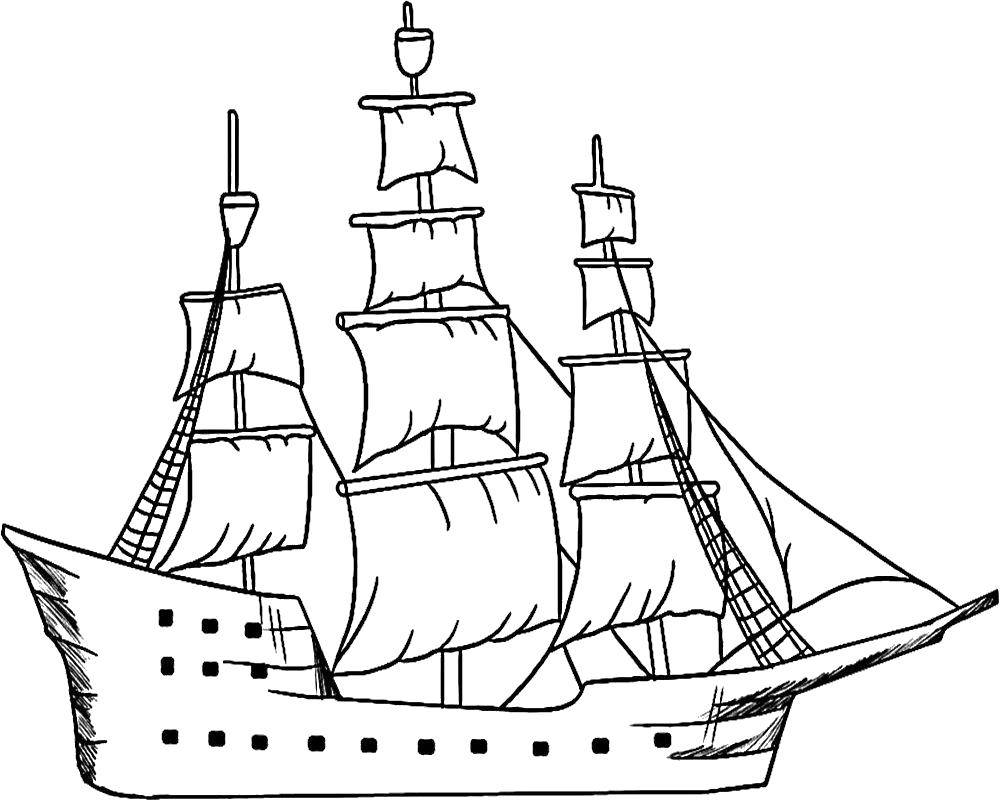 Название: Раскраска Пиратский корабль. Категория: Пираты. Теги: Пират, корабль, пушка.