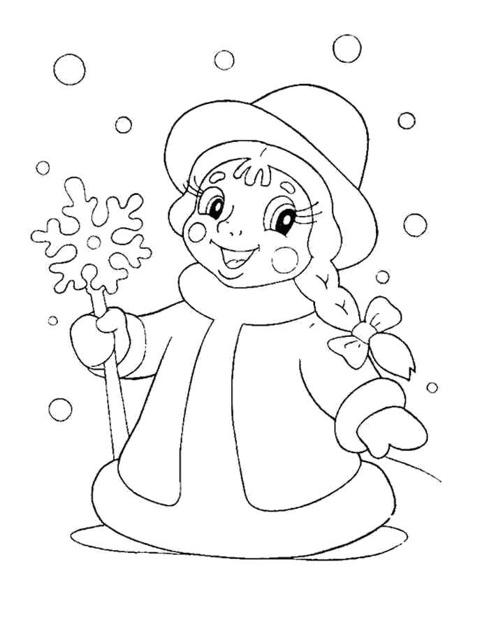 Coloring Snow maiden in the winter. Category maiden. Tags:  Snow maiden, winter, New Year, forest.