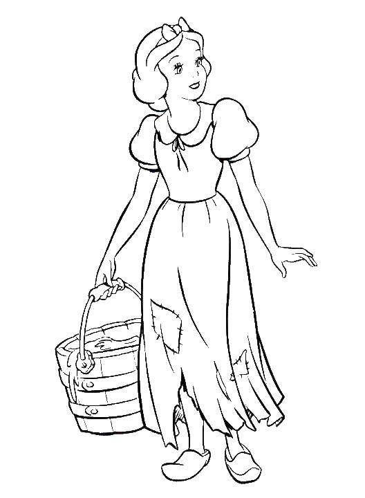 Coloring Snow white water. Category snow white. Tags:  Disney, Snow White.
