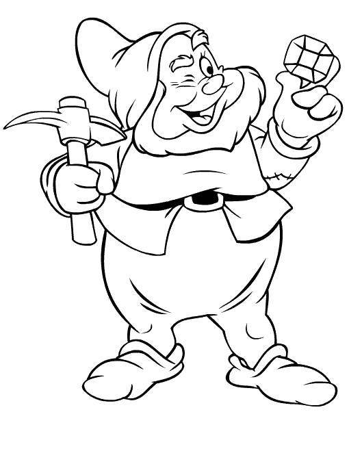 Coloring Dwarf from the snow white diamond. Category gnomes. Tags:  Dwarf, Snow White.