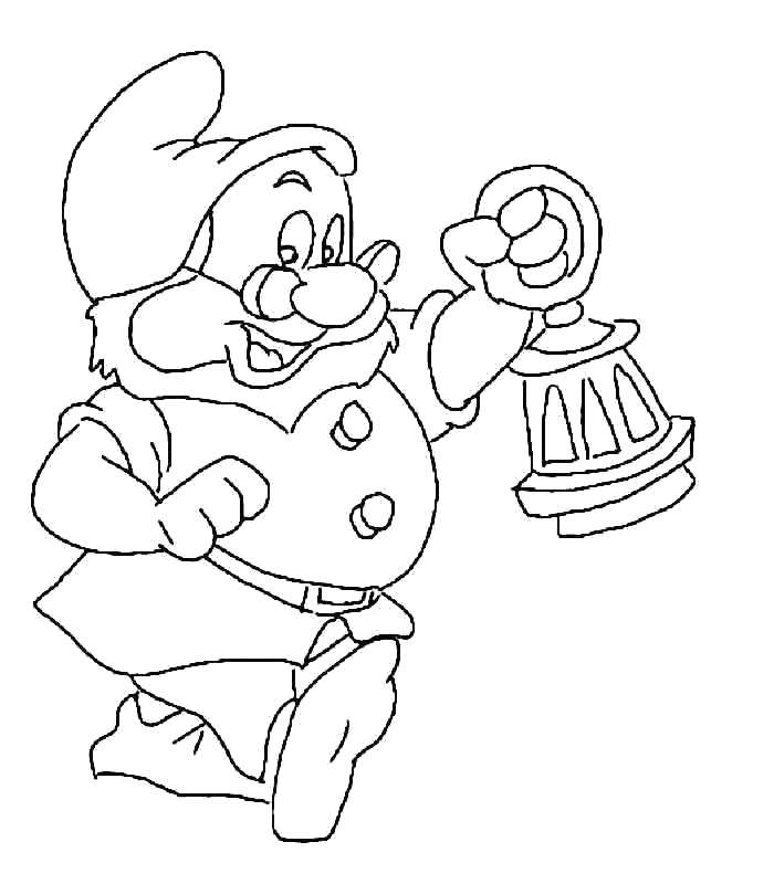 Coloring Dwarf from snow white. Category gnomes. Tags:  Dwarf, Snow White.