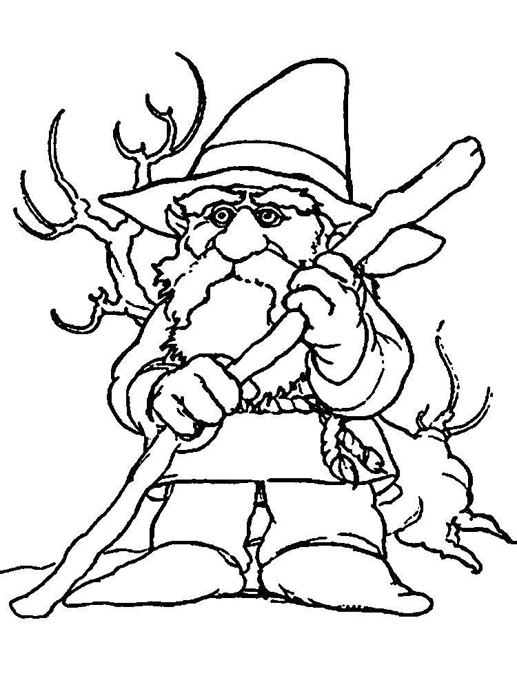 Coloring The terrible dwarf. Category gnomes. Tags:  Dwarf, forest.