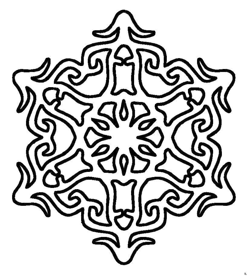 Coloring Snowflake. Category winter. Tags:  snowflake.