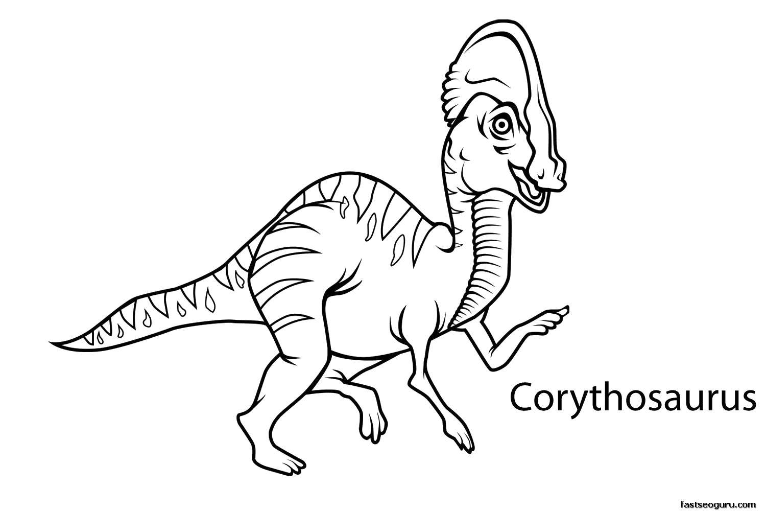 Coloring The duck-billed corythosaurus. Category dinosaur. Tags:  Dinosaurs, corythosaurus.