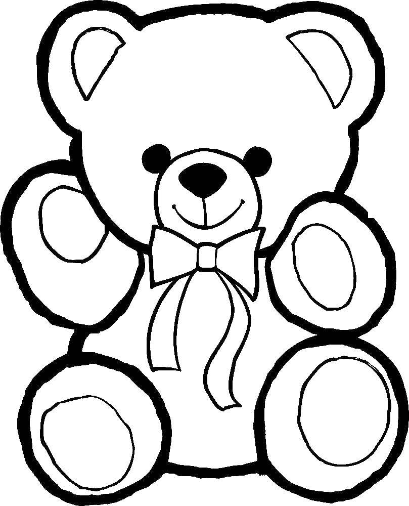 Coloring Bear with a bow. Category toy. Tags:  bear .
