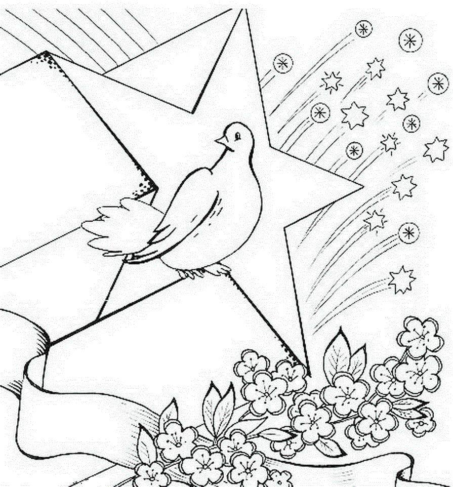 Coloring Greeting card victory day. Category coloring to the victory day. Tags:  Greeting, may 9, Victory Day.