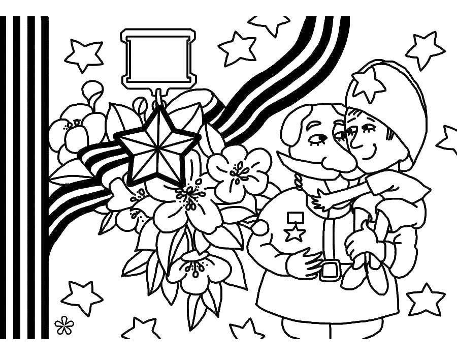 Coloring pages coloring to the victory day Скачать .  Распечатать 