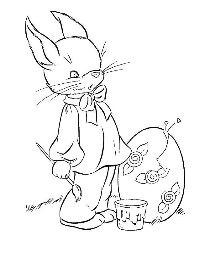 Coloring From Easter eggs someone hatches. Category coloring Easter. Tags:  Easter, eggs, patterns, Bunny.