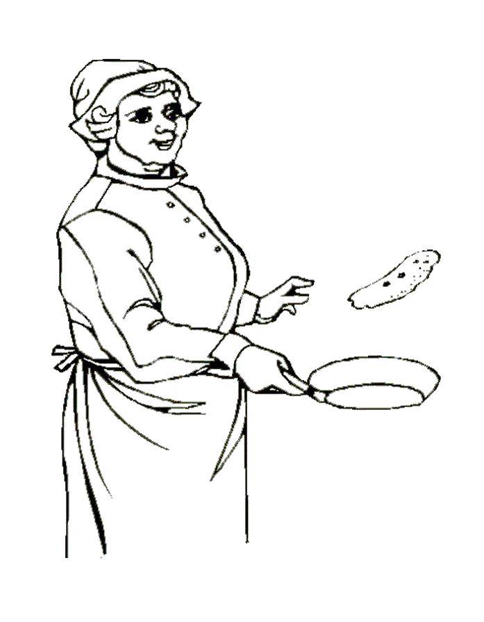 Coloring Pancakes on Shrove Tuesday. Category carnival coloring pages. Tags:  Maslenitsa , pancakes.