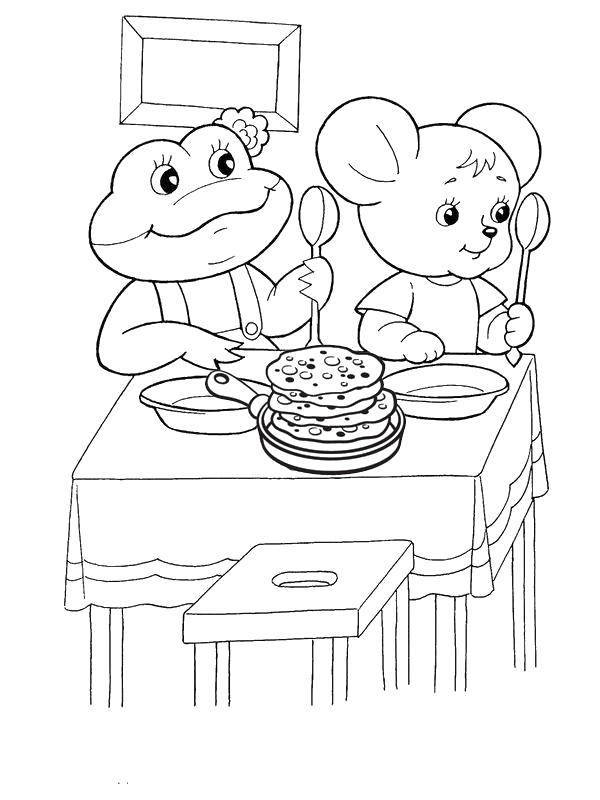 Coloring Carnival in attics. Category carnival coloring pages. Tags:  Maslenitsa , blini, Teremok.