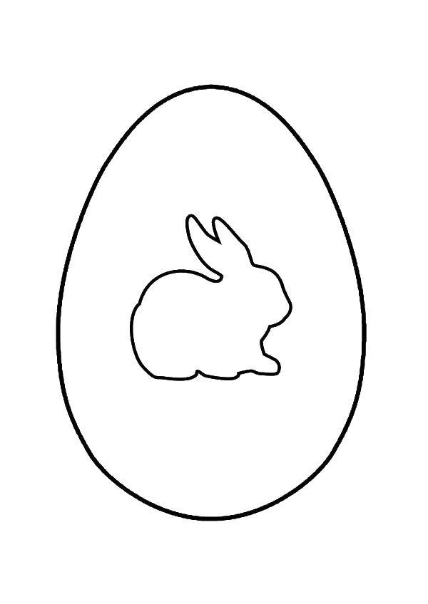 Название: Раскраска Пасхальное яйцо с кроликлм. Категория: раскраски пасха. Теги: Пасха, яйца, узоры.