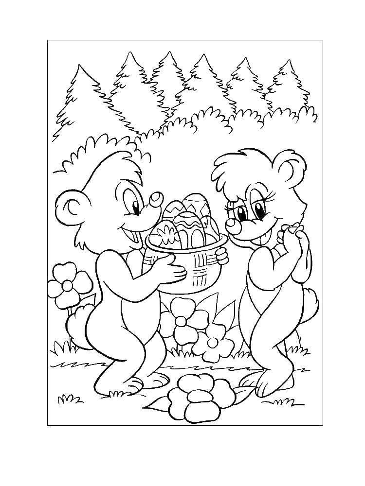 Coloring Congratulation with Easter. Category coloring Easter. Tags:  Easter, holiday.