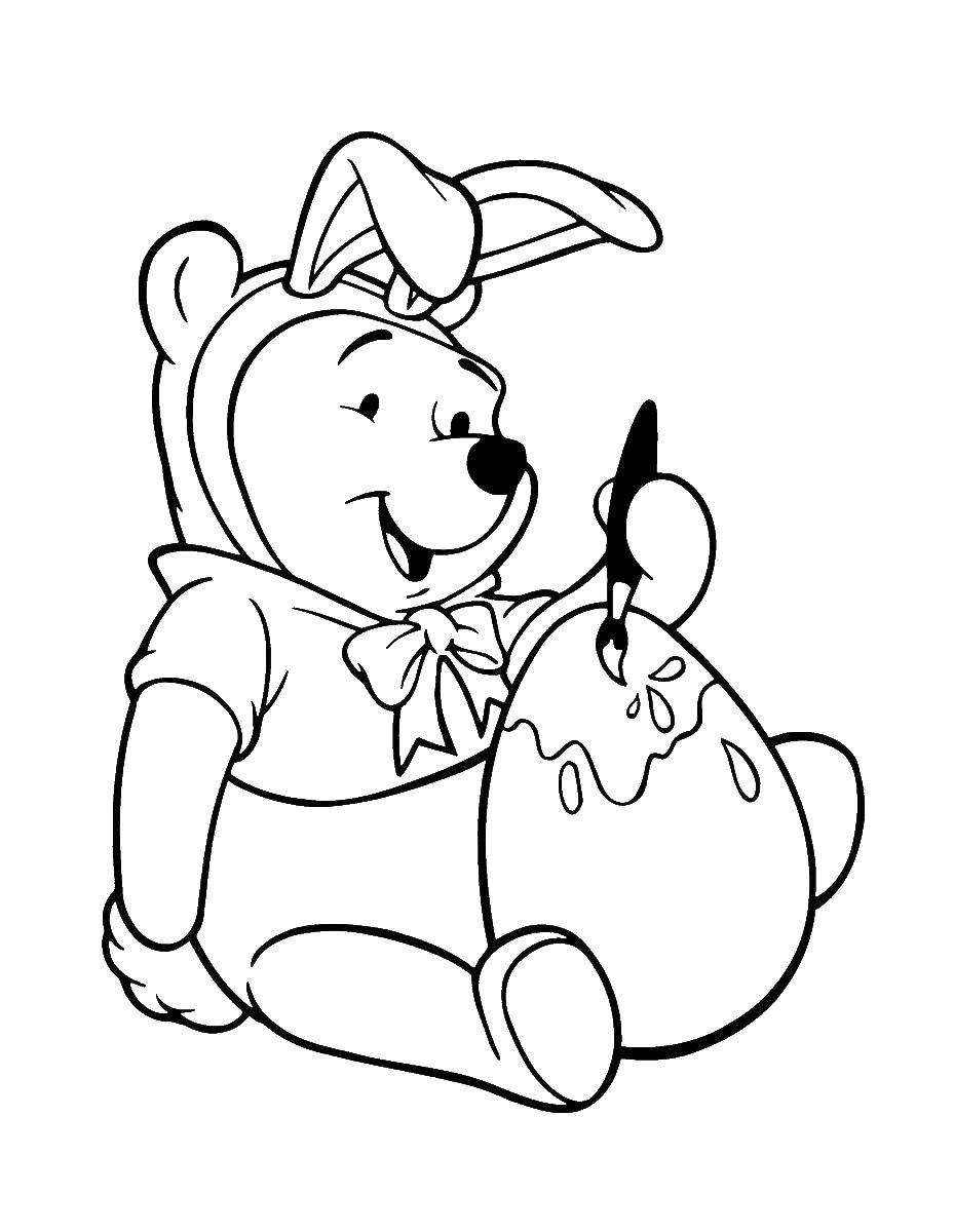 Coloring Winnie the Pooh paint Easter egg. Category coloring Easter. Tags:  Easter, eggs, patterns.