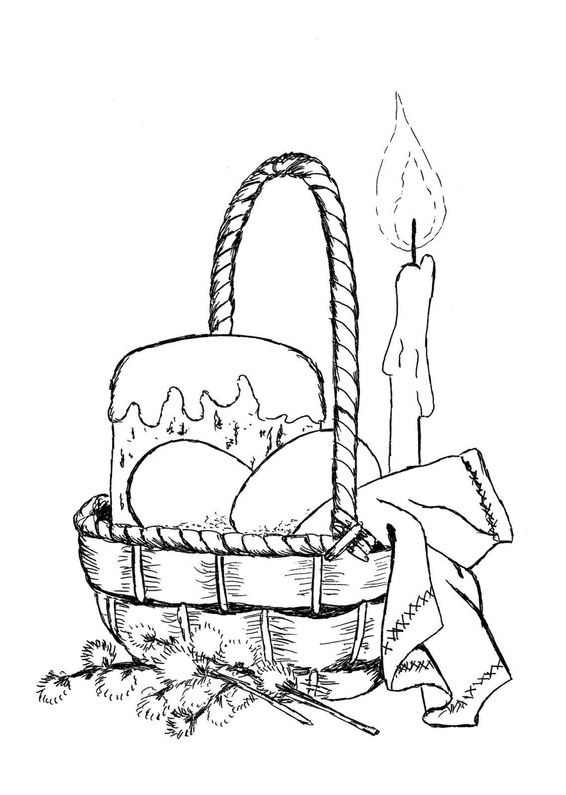 Coloring Easter basket. Category Easter eggs. Tags:  Easter, eggs, patterns.