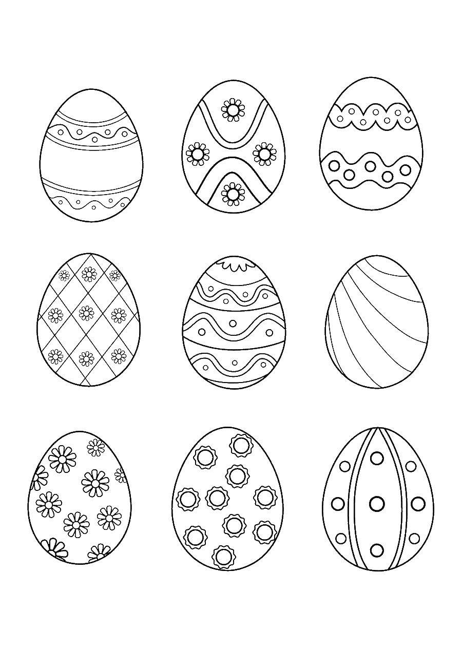 Coloring Easter eggs. Category Easter eggs. Tags:  Easter, eggs, patterns.