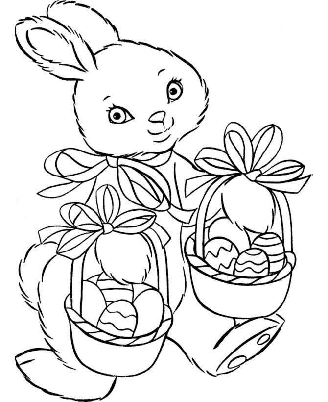 Coloring Easter Bunny with eggs. Category Easter eggs. Tags:  Easter, eggs, patterns, rabbit.