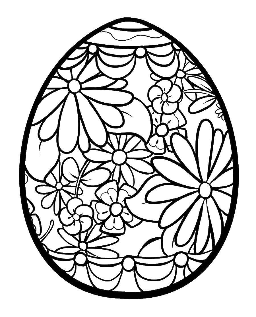 Название: Раскраска Узорное яйцо на пасху. Категория: пасхальные яйца. Теги: Пасха, яйца, узоры.