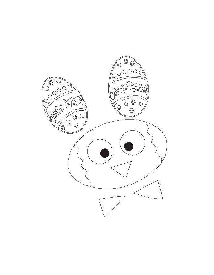 Название: Раскраска Зайчик из пасхальных яичек. Категория: пасхальные яйца. Теги: Пасха, яйца, узоры.