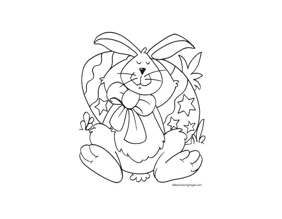 Coloring The Easter Bunny. Category coloring Easter. Tags:  Zaichik, aici.