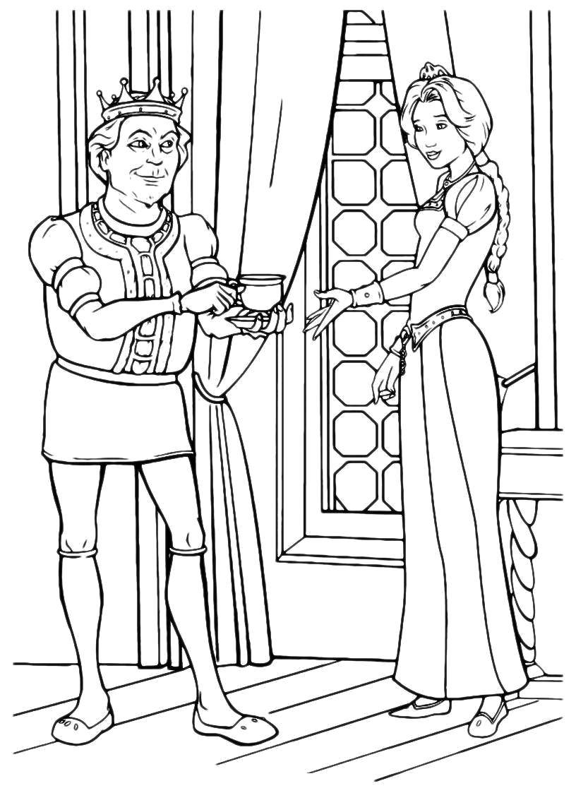Online coloring pages queen, Coloring page The king and Queen the ...