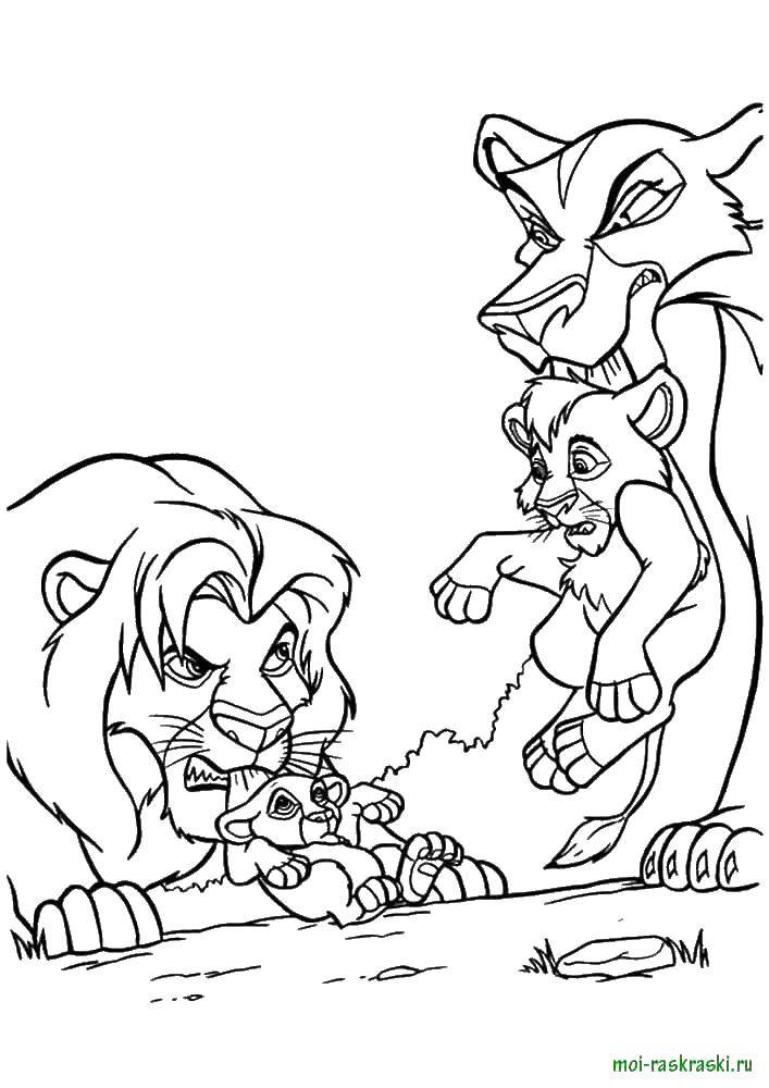 Coloring The lion king. Category Characters cartoon. Tags:  the lion king, lioness, lion cub.