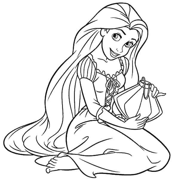 Coloring Beauty Rapunzel. Category Cartoon character. Tags:  Cartoon character, Rapunzel.
