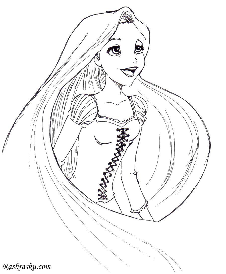 Coloring Priness Rapunzel. Category Cartoon character. Tags:  Rapunzel , Princess.