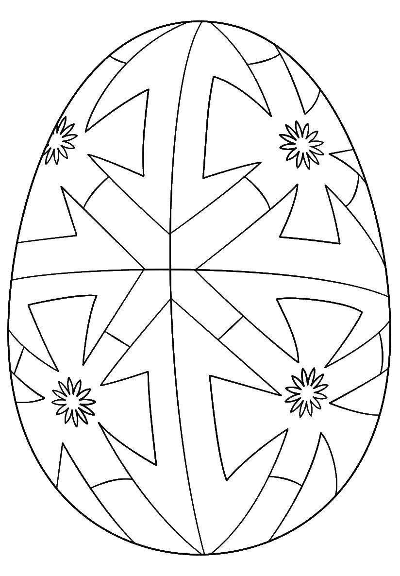 Название: Раскраска Узорное яйцо на пасху. Категория: пасхальные яйца. Теги: Пасха, яйца, узоры.