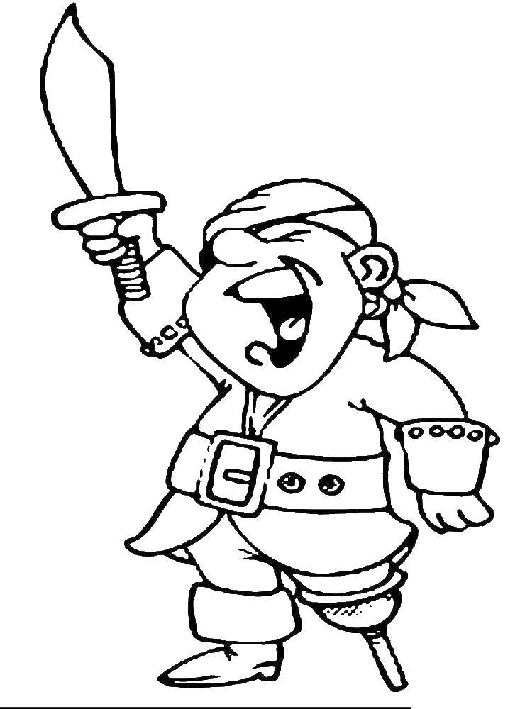 Coloring Pirate - rogue. Category the pirates. Tags:  Pirate, saber.