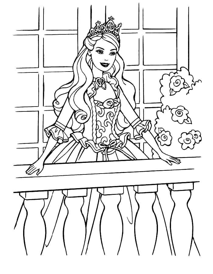 barbie princess coloring page