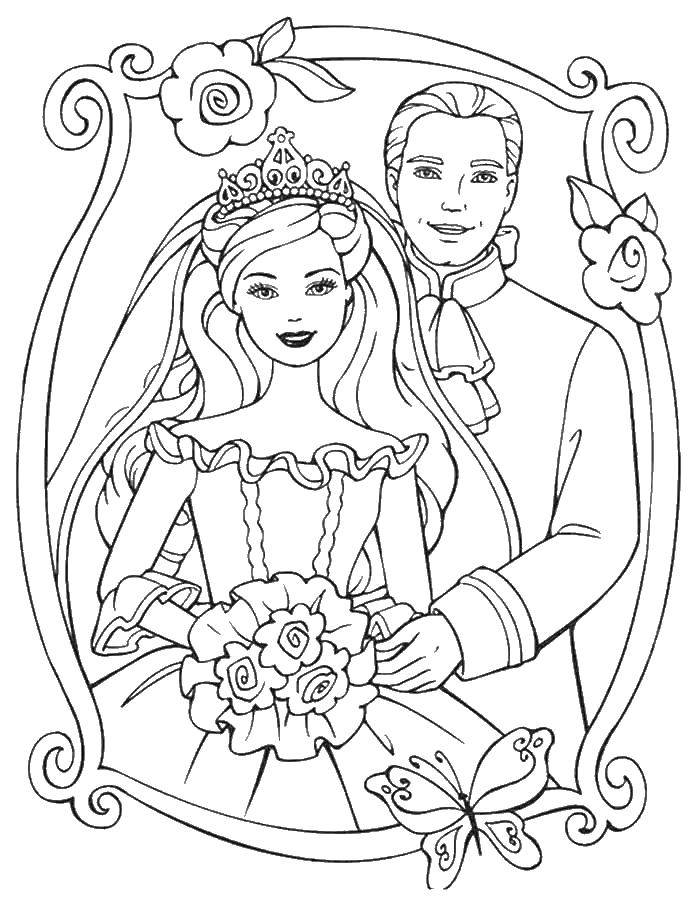Название: Раскраска Жених и невеста. Категория: раскраски. Теги: жених и невеста.