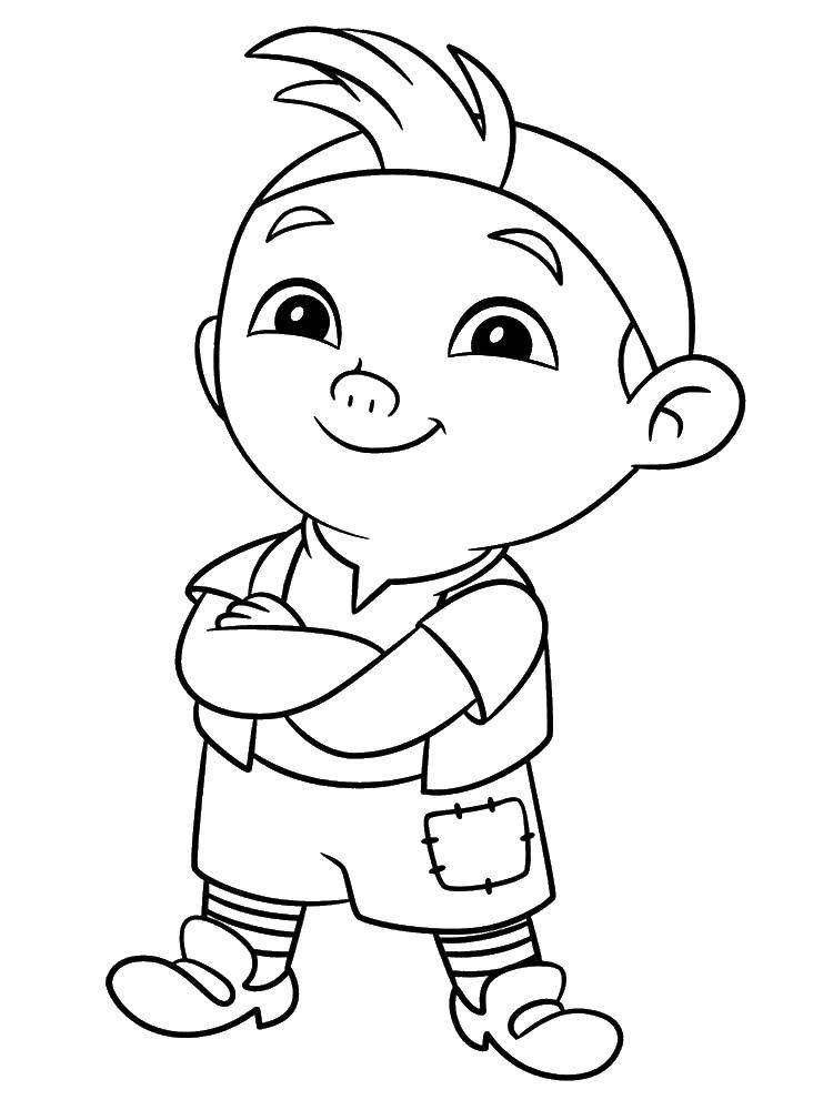 Coloring Little pirate. Category the pirates. Tags:  Pirate, island, treasure.